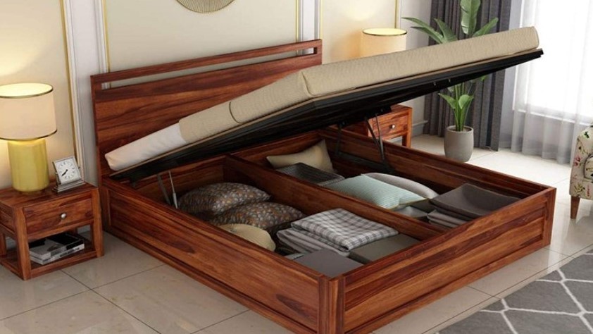 King size bed with hydraulic storage 2 1